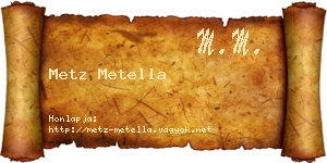 Metz Metella névjegykártya